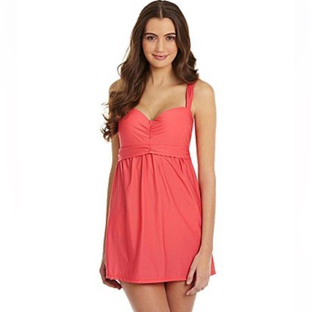 Take 50% OFF- Alex Marie Coral Sleeveless SwimDress, Size-12